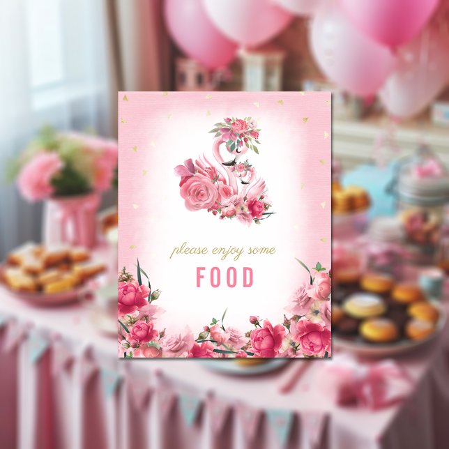 Señal de Comida Baby Shower Flamingo Bailarina Ros (Subido por el creador)