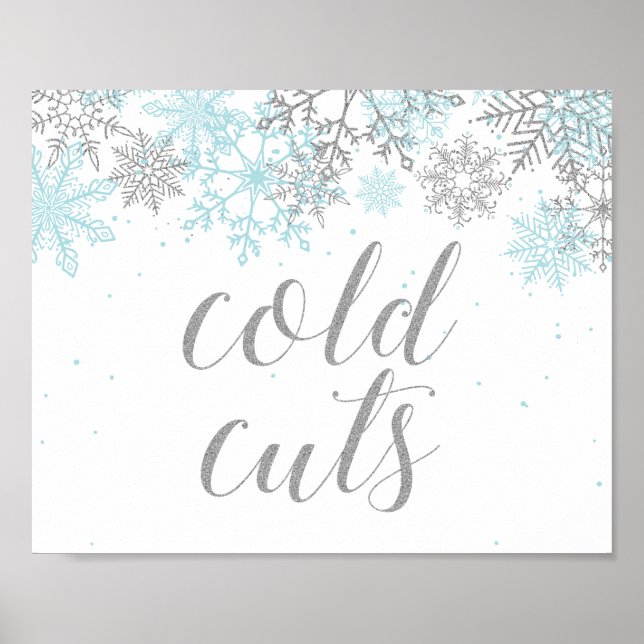 Señal de comida de invierno Onederland copos de ni (Frente)