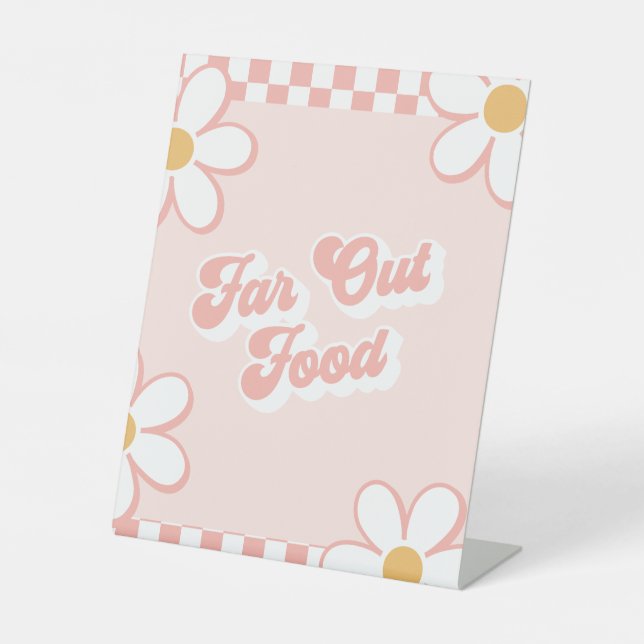 Señal de comida genial para baby shower retro (Anverso)