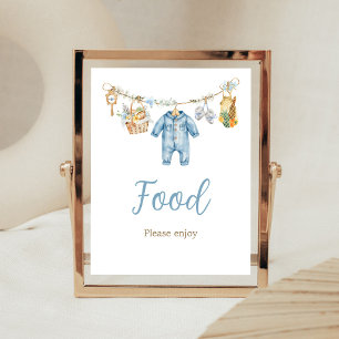 Señal de comida para baby shower de niño cultivado