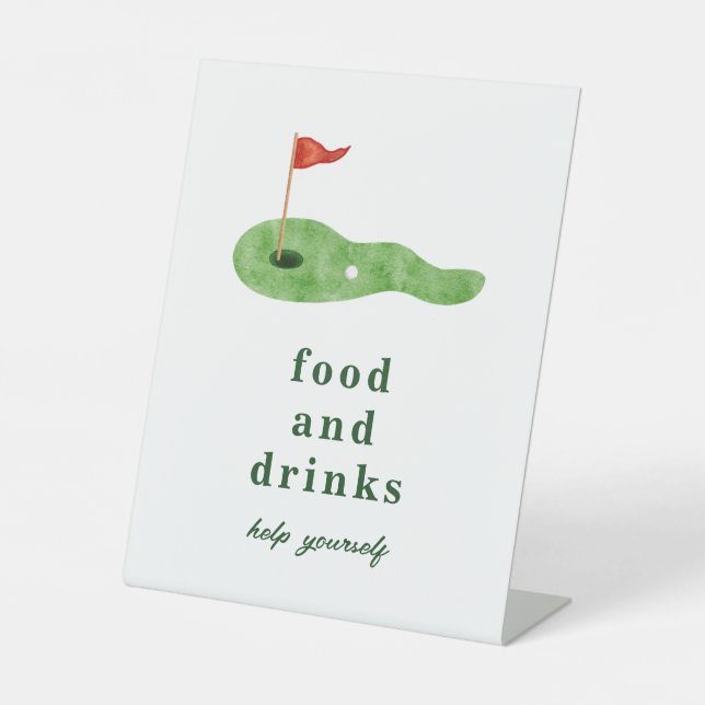 Señal de comida y bebida para fiesta de golf (Anverso)