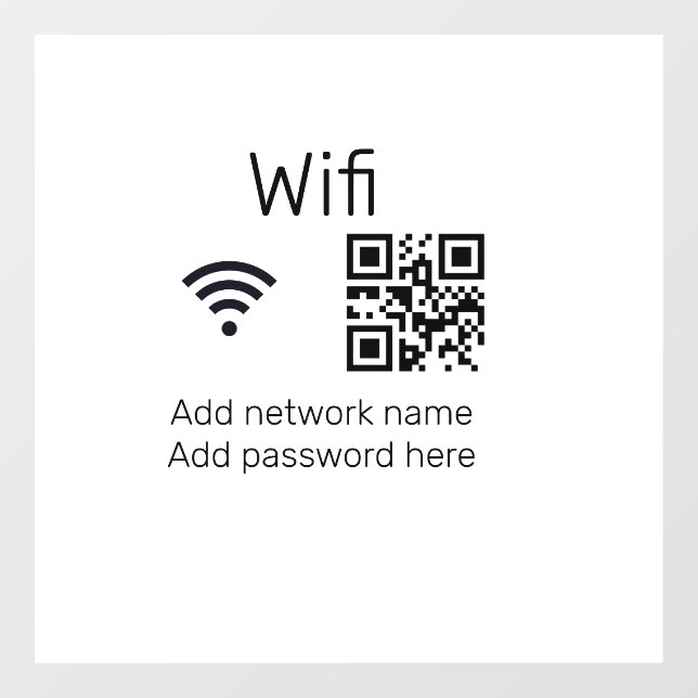 Señal de contraseña de Wifi, agregue el código Q R (Hoja)