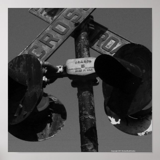 Señal de cruce de ferrocarril antigua (Frente)