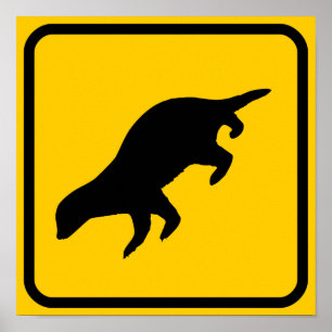 Señal de cruce de tejón mielero