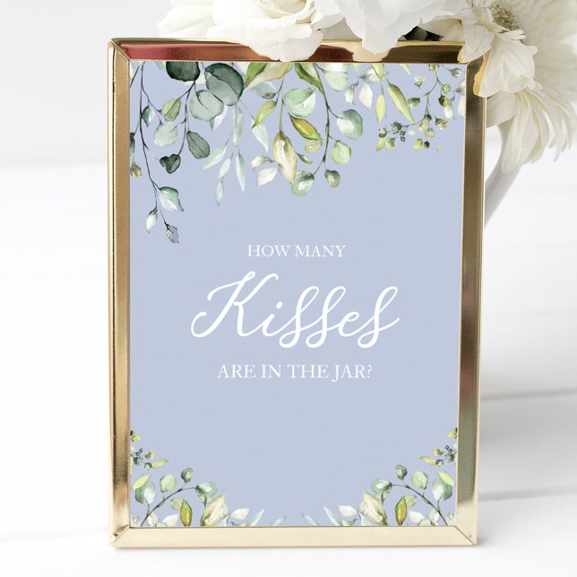 Señal de Cuántos Besos de Acuarela Verde Adorable (Subido por el creador)