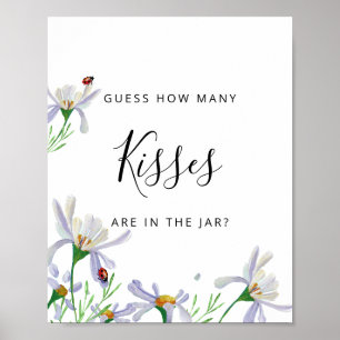 Señal de Cuántos Besos de Flores Blancas
