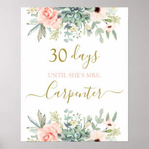 Señal de cuenta regresiva de Bridal Shower