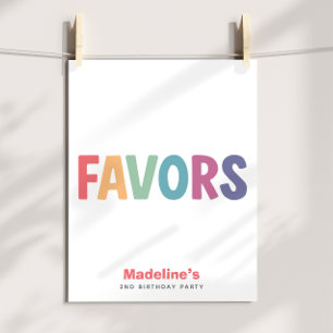 Señal de Cumpleaños Favoritos Arcoíris Minimalista