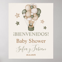 Señal de datos de Teddy Bear Baby Shower Boy