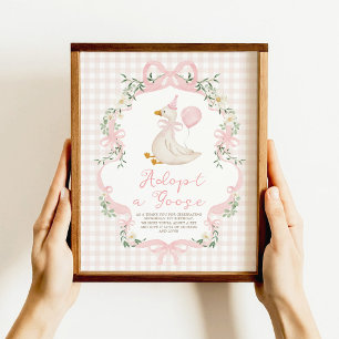 Señal de decoración de cumpleaños de gingham de la