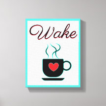 Señal de despertar para cocina, café, azul verdoso