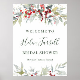 Señal de ducha de novia del Foliage de las Berries