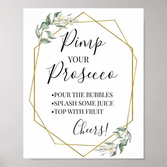 Señal de ducha de verde prosecco dorado (Frente)