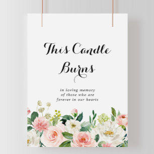 Señal de Esta Vela Arde con Simple Follaje Verde F