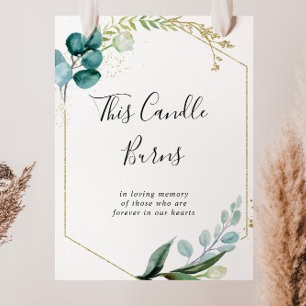 Señal de esta vela arde dorada floral tropical ver