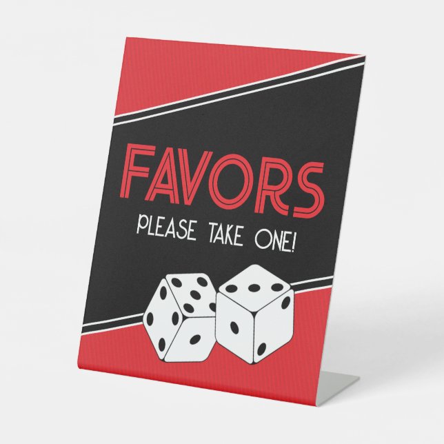 señal de favor de fiesta de dados de casino (Anverso)