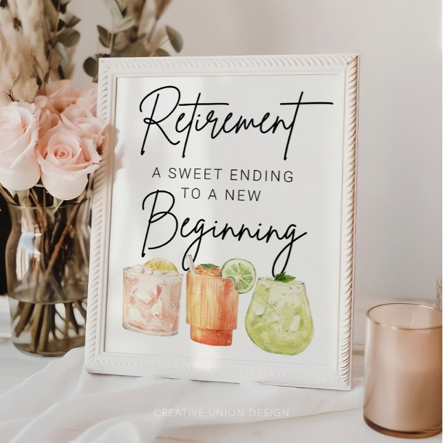 Señal de Favor de Fiesta de Jubilación, Nuevo Comi (Retirement)