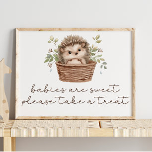 Señal de Favor Dulce para Baby Shower de Erizo Ado