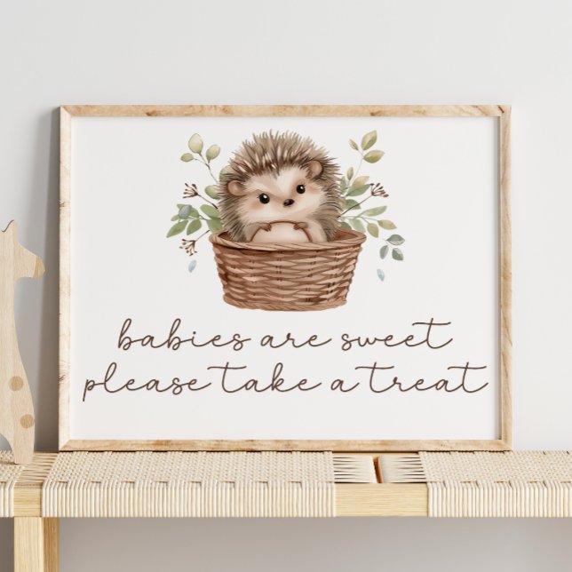 Señal de Favor Dulce para Baby Shower de Erizo Ado (Subido por el creador)
