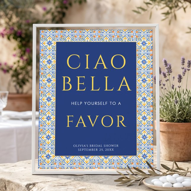 Señal de favores azules Ciao Bella italiana para d (Subido por el creador)