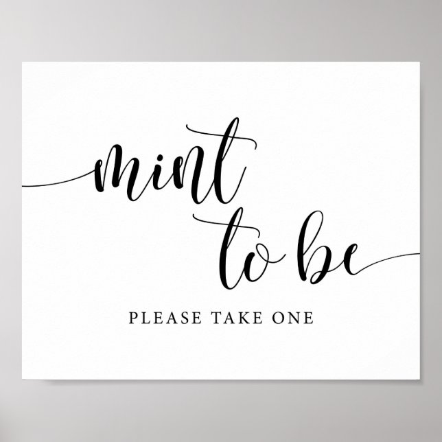 Señal de favores de menta para boda rústica Mint T (Frente)