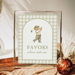 Señal de favores para baby shower de niño de golf