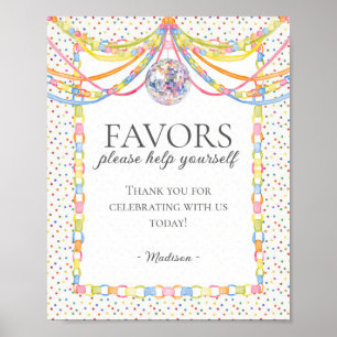Señal de Favoritos de Cumpleaños con Confeti