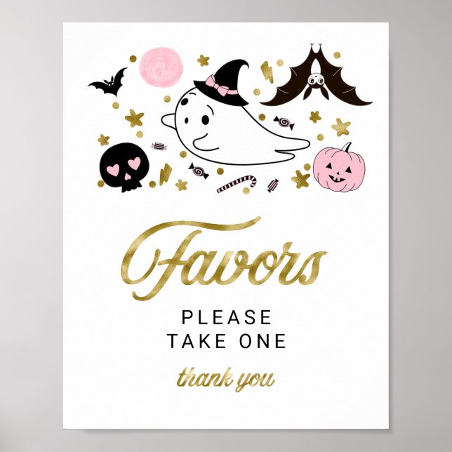 Señal de Favoritos para Baby Shower de Halloween d (Frente)