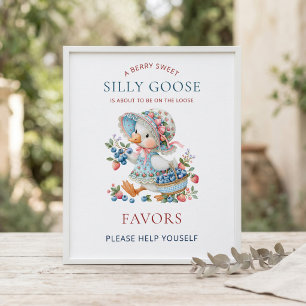 señal de Favors Berry Sweet Silly Goose Baby Showe