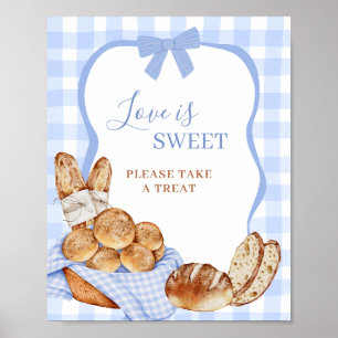 Señal de fiesta Amor es Dulce de Cuadro de Gingham