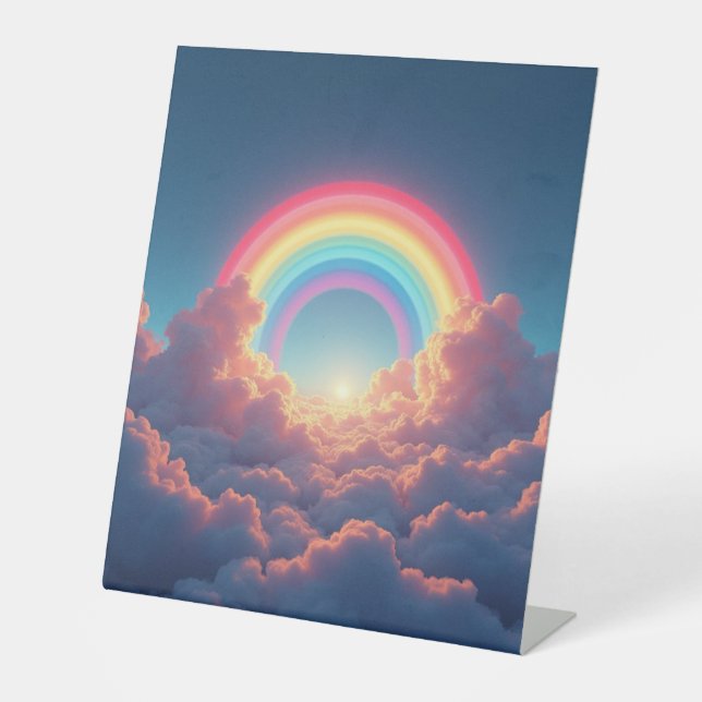 señal de fiesta de arcoíris y nubes (Anverso)