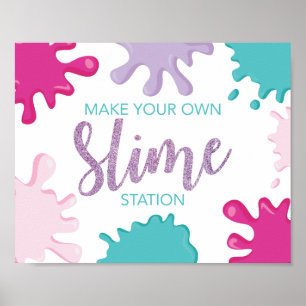 señal de fiesta de cumpleaños de Slime rosa para h