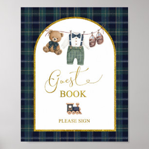 Señal de fiesta de libro de invitados elegante peq
