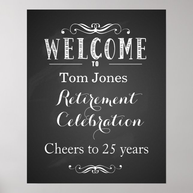 Señal de fiesta de retiro de bienvenida (Frente)