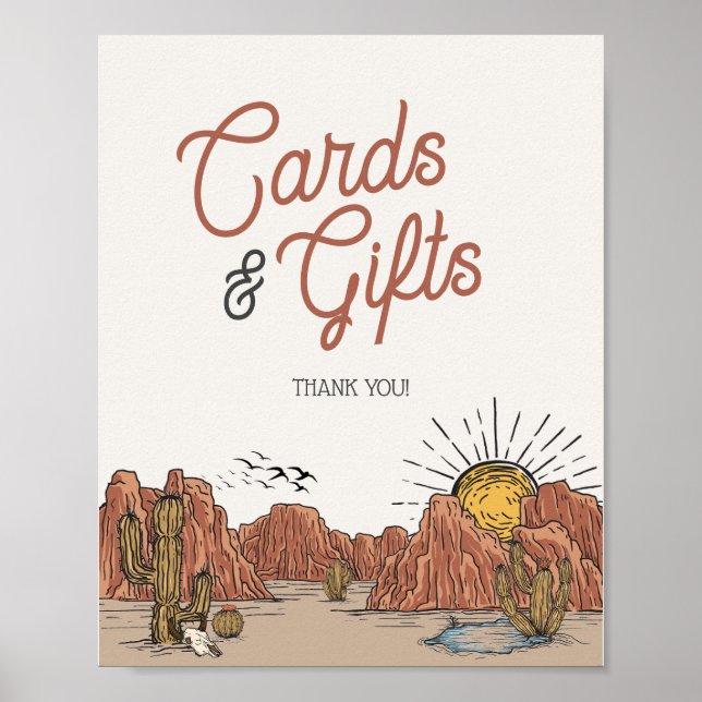 Señal de fiesta de tarjetas y regalos de Rodeo Occ (Frente)