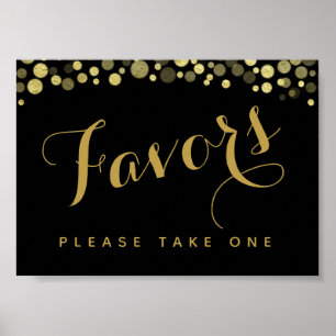 Señal de fiesta o boda de los favoritos dorados y 