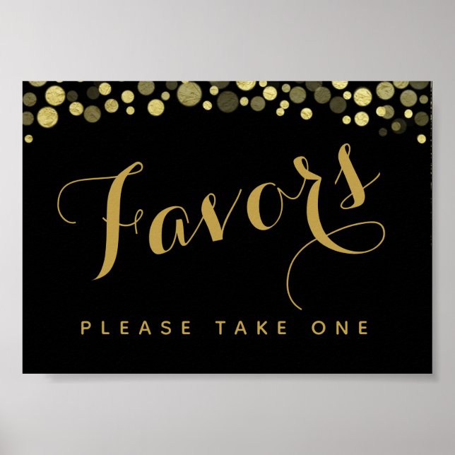 Señal de fiesta o boda de los favoritos dorados y  (Frente)