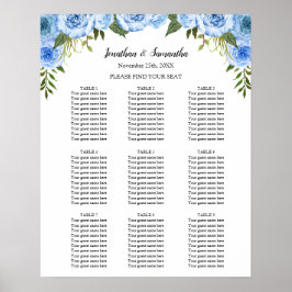 Señal de flores azules de la ceremonia del Boda de