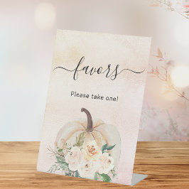 Señal de flores de calabaza para favores