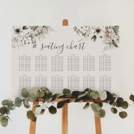 señal de gráfico de asientos floral elegante con t
