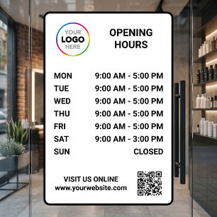 Señal de Horario de Apertura de Tienda Personaliza