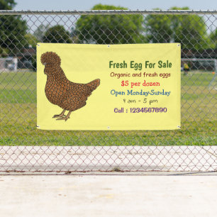 Señal de huevo fresco de pollo con gallinas de Cha
