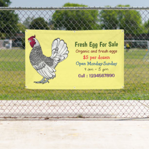Señal de huevo fresco del personalizado de pollo d