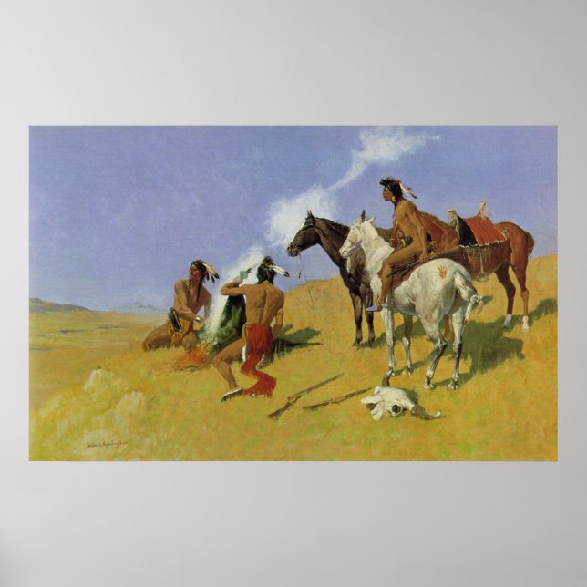 Señal de humo ~ Frederic Remington (Frente)