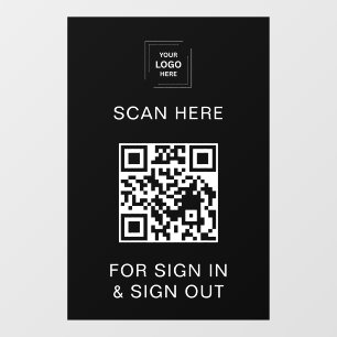 Señal de inicio de sesión con código QR negro para