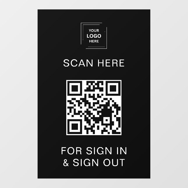 Señal de inicio de sesión con código QR negro para (Hoja)
