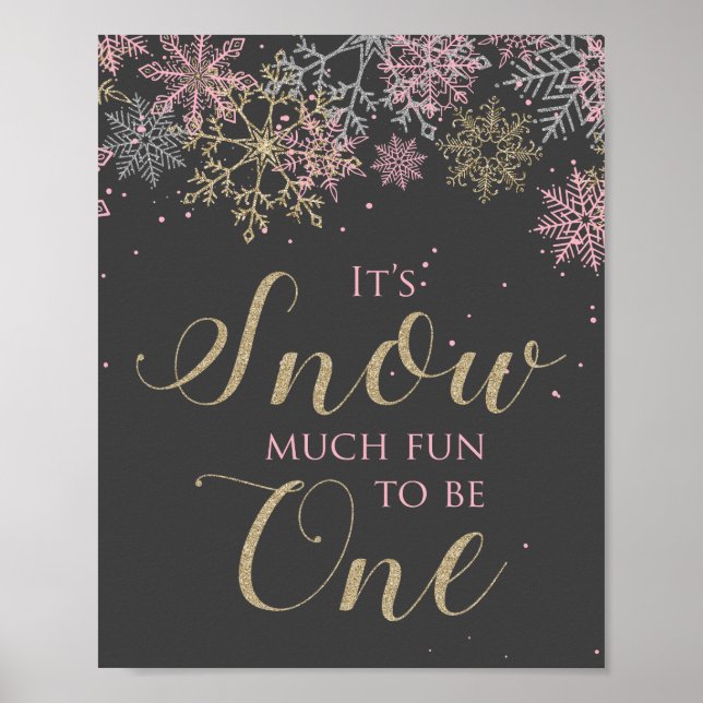 Señal de Invierno Onederland Nieve mucha diversión (Frente)