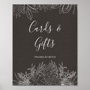 Señal de invierno rústico Tarjetas y regalos de