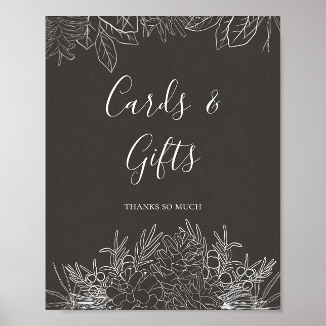 Señal de invierno rústico | Tarjetas y regalos de  (Frente)