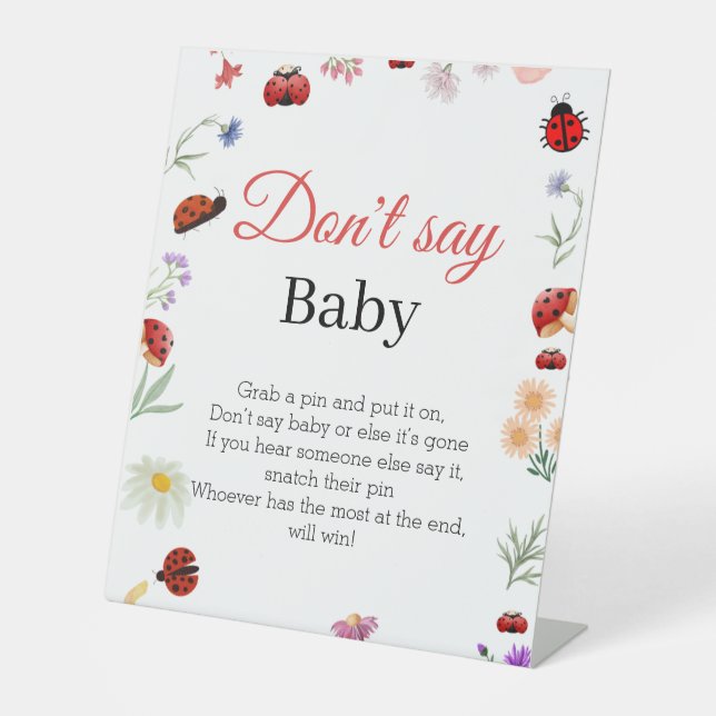 Señal de juego de Baby Shower Bug Don't Say Baby (Anverso)